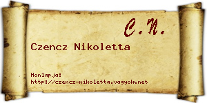 Czencz Nikoletta névjegykártya