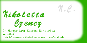 nikoletta czencz business card